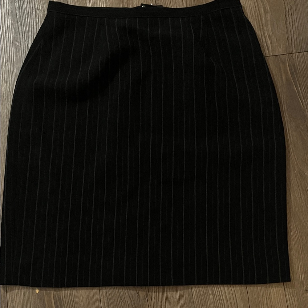 Ann Taylor Black Pinstripe Pencil Skirt